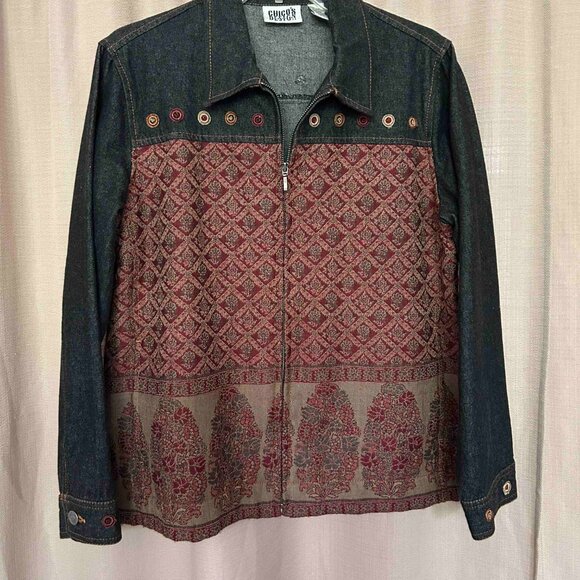 Womens Chico's Design Jean Jacket Size 1 EUC - Picture 2 of 6
